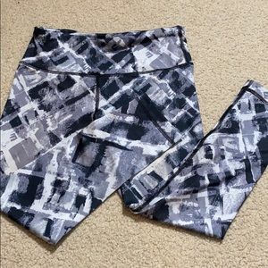 Black and white calf length leggings